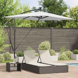 vidaXL Parasol banane à mât déporté Couleur sable 294 x 200 x 254 cm