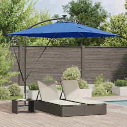 vidaXL Parasol banane à mât déporté Bleu 249 x 249 x 250 cm