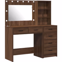 La table de maquillage en chêne marron apporte une touche moderne avec son design épuré et ses fonctions pratiques. C'est un  ...