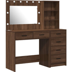 Ensemble de coiffeuse 2 pièces avec led en bois d'ingénierie noir Vidaxl