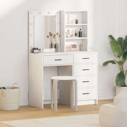 Table De Toilette Avec Tiroir 2 Pcs Blanc 50 X 41 X 135 Cm Vidaxl