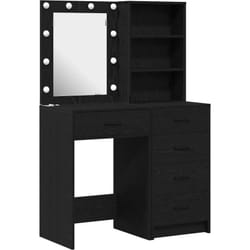 Table De Toilette 2 Pcs Noir 50 X 41 X 135 Cm Bois D'Ingénierie Vidaxl