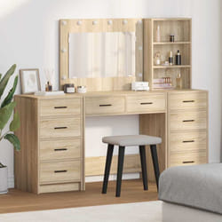 vidaXL Table de Toilette avec tiroir 3 pcs Marron 40 x 41 x 135 cm
