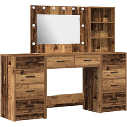 Vidaxl - Ensemble de coiffeuse 3 pièces avec led en bois ancien en bois d'ingénierie