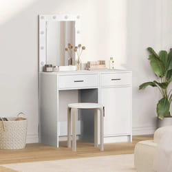 Table De Toilette Avec Tiroir 2 Pcs Blanc 50 X 41 X 135 Cm Vidaxl