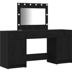 Table de Toilette 3 pcs Noir 40 x 41 x 75 cm Bois d'ingénierie Vidaxl
