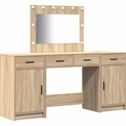 L'ensemble de salle à manger en bois d'ingénierie chêne Sonoma apporte une touche stylée à votre salle à manger. Son design m ...