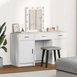 Table De Toilette Avec Tiroir 3 Pcs Blanc 50 X 41 X 135 Cm Vidaxl