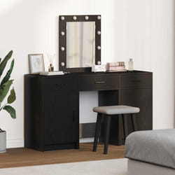 Table De Toilette 3 Pcs Noir 50 X 41 X 135 Cm Bois D'Ingénierie Vidaxl