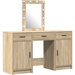 Ensemble de coiffeuse 3 pièces avec led en bois d'ingénierie chêne Sonoma Vidaxl