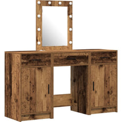 Set de coiffeuse 3 pièces avec led en bois vieilli Vidaxl