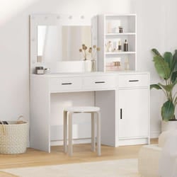 Vidaxl Table De Toilette Avec Tiroir 2 Pcs Blanc 78.5 X 41 X 135 Cm