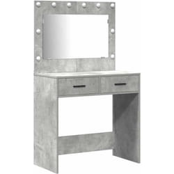 Set Coiffeuse 2 Pièces Avec Led En Bois D'Ingénierie Gris Béton Vidaxl
