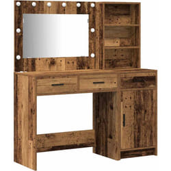 Table De Toilette Avec Tiroir 2 Pcs Marron 78.5 X 41 X 135 Cm Vidaxl