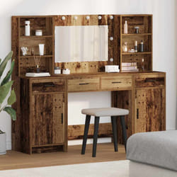 Vidaxl Ensemble De Coiffeuse 3 Pcs Bois Ancien 78.5 X 41 X 135 Cm