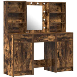 Vidaxl - Ensemble De Coiffeuse 3 Pcs Chêne Fumé 50 X 41 X 135 Cm