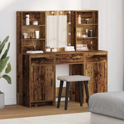 Vidaxl Ensemble De Coiffeuse 3 Pcs Bois Ancien 50 X 41 X 135 Cm