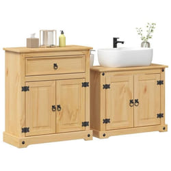 Vidaxl Ensemble De Meubles Salle De Bain 2 Pcs Corona Bois Pin Massif