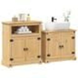 vidaXL Ensemble de meubles salle de bain 2 pcs Corona bois pin massif armoire de salle de bain armoire de rangement de 3334637