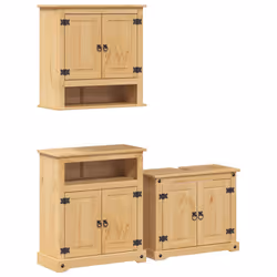 VidaXL 3334639, Verre, Métal, Bois, 700 mm, 330 mm, 715 mm, 3 pièce(s)