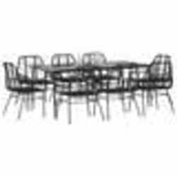 vidaXL Ensemble à manger de jardin 9pcs noir poly rotin verre