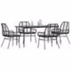 vidaXL Ensemble à manger de jardin et coussins 5 pcs noir rotin verre