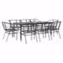 vidaXL Ensemble à manger de jardin 9pcs noir poly rotin verre