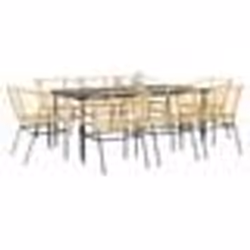 vidaXL Ensemble à manger de jardin 9 pcs marron résine tressée verre