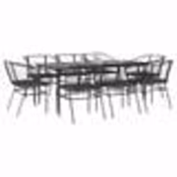 vidaXL Ensemble à manger de jardin coussins 9pcs noir poly rotin verre
