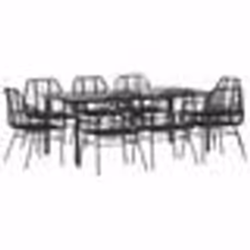 vidaXL Ensemble à manger de jardin 9pcs noir poly rotin verre
