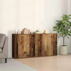 vidaXL Buffets 2 pcs Bois ancien 79 x 38 x 80 cm Bois d'ingénierie