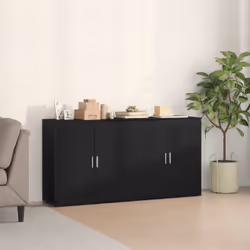 Cet ensemble de buffets stylé allie style et praticité, ajoutant une touche unique en chêne noir à votre salon ou salle à man ...