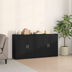 Vidaxl - Sideboards 2 pcs Noir Chêne 79x38x80 cm Bois d'ingénierie