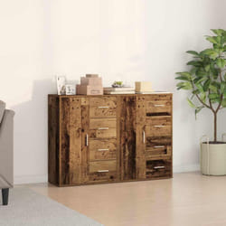 Buffets 2 Pcs Bois Ancien 60 X 31 X 84 Cm Bois D'Ingénierie Vidaxl
