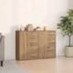 Buffet bas - vidaXL - Chêne massif - Grand rangement - Design élégant - Finition mat