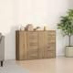 Buffet bas - vidaXL - Chêne massif - Grand rangement - Design élégant - Finition mat