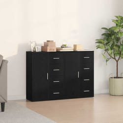 Vidaxl - Buffets 2 Pcs Chêne Noir 60 X 31 X 84 Cm Bois D'Ingénierie