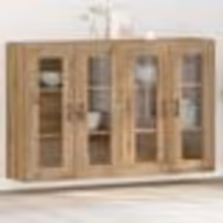 Buffet Moderne - vidaXL - Chêne Artisan - Portes en Verre - Étagères Réglables - Marron