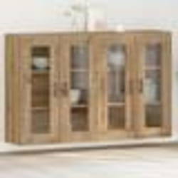 Buffet Moderne - vidaXL - Chêne Artisan - Portes en Verre - Étagères Réglables - Marron