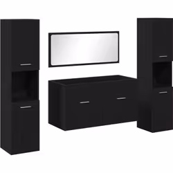 Ce set moderne de mobilier de salle de bain en quatre pièces change le jeu en matière de déco fonctionnelle. Il combine éléga ...