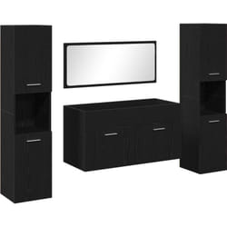Vidaxl - Ensemble de meubles de salle de bain en 4 pièces en bois d'ingénierie Chêne noir