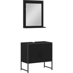 Vidaxl - Ensemble de meubles de salle de bain 2 pièces en bois d'ingénierie chêne noir