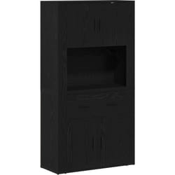 Vidaxl - Haut meuble chêne noir 80x33x150 cm Bois d'ingénierie