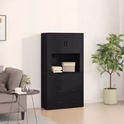 Ce cabinet buffet moderne en chêne noir allie style sobre et praticité, c'est un super ajout pour ta salle à manger ou ton sa ...