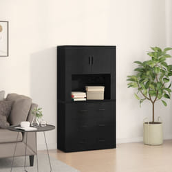 Vidaxl - Buffet Chêne Noir 80x33x150 cm Bois d'ingénierie