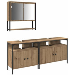 Vidaxl - Ensemble de mobilier de salle de bain avec porte 3 pcs Marron