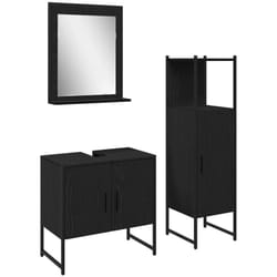 Vidaxl - Ensemble De Mobilier De Salle De Bain Avec Stockage 3 Pcs Noir