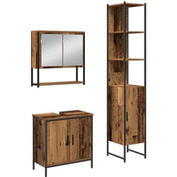 Vidaxl - Ensemble de mobilier de salle de bain avec étagère 3 pcs Marron
