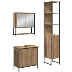 Vidaxl - Ensemble De Mobilier De Salle De Bain Avec Étagère 3 Pcs Marron