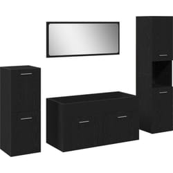 Vidaxl - Ensemble de meubles de salle de bain 4 pièces Chêne Noir Bois Technique